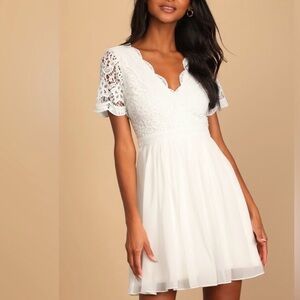 Lulu's White Lace Mini Dress Angel in Disguise sz XS